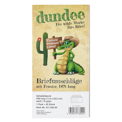 Artikelbild 2 für dundee Briefumschläge DIN lang mit Fenster weiß selbstklebend 25 St., Artikelnummer 611835