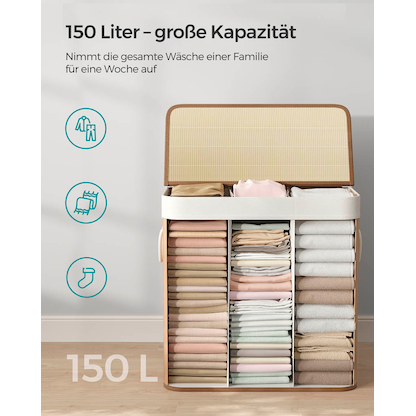 Artikelbild 2 für SONGMICS Wäschesortierer bambus, 1 St., Artikelnummer 438519