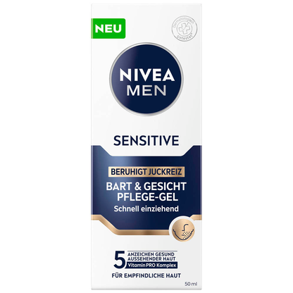 Artikelbild 7 für NIVEA MEN SENSITIVE BART & GESICHT Gesichtspflege-Gel 50 ml, Artikelnummer 579187