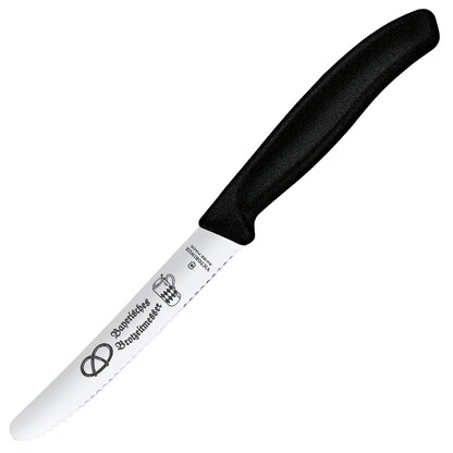 Artikelbild für VICTORINOX Frühstücksmesser Swiss Classic Bayerische Brotzeit silber, schwarz glatt, Klinge: 11,0 cm, 1 St., Artikelnummer 322531