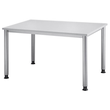 Artikelbild 1 für HAMMERBACHER Orbis höhenverstellbarer Schreibtisch lichtgrau rechteckig, 4-Fuß-Gestell silber 120,0 x 80,0 cm, Artikelnummer 470138