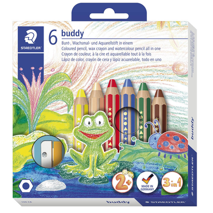Artikelbild 2 für STAEDTLER Buddy 3in1 Buntstifte farbsortiert, 6 St., Artikelnummer 193454
