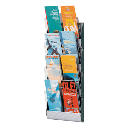 Artikelbild 2 für PAPERFLOW Wandprospekthalter Integral alu DIN A5, DIN A6 4/8 Fächern 23,2 x 9,0 x 69,0 cm, 3 St., Artikelnummer 239364