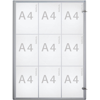 Artikelbild für MAUL Schaukasten Extraslim grau 9x DIN A4 71,1 x 2,7 x 96,3 cm, 1 St., Artikelnummer 515130