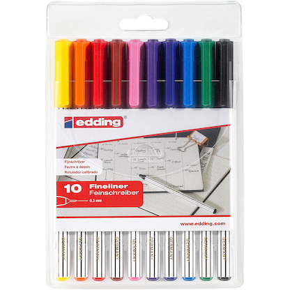 Artikelbild für edding 89 office liner EF Fineliner farbsortiert 0,3 mm, 10 St., Artikelnummer 494902