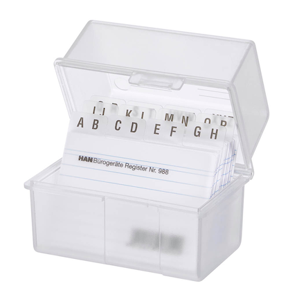 Artikelbild 2 für HAN A8 Karteikasten DIN A8 für 200 Karteikarten transparent mit Deckel, Artikelnummer 884882