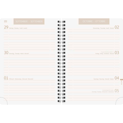 Artikelbild 3 für BRUNNEN Schülerkalender Linen 2026/2027 hellbraun, weiß, 1 St., Artikelnummer 805067