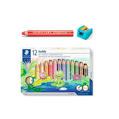 Artikelbild für STAEDTLER Buddy 3in1 Buntstifte farbsortiert, 12 St., Artikelnummer 193361