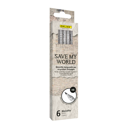 Artikelbild für ONLINE® Save My World Bleistifte HB grau, 6 St., Artikelnummer 237846