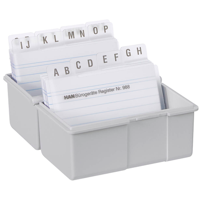 Artikelbild 3 für HAN A8 Karteikasten DIN A8 für 200 Karteikarten lichtgrau mit Deckel, Artikelnummer 244778