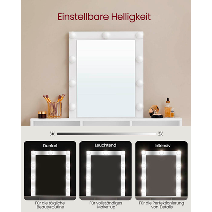 Artikelbild 11 für VASAGLE Schminktisch rechteckig Melamin, Spanplatte weiß 100,0 cm 40,0 cm, 1 St., Artikelnummer 439287