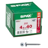Artikelbild 1 für SPAX® Universalschrauben T20 Halbrundkopf WIROX 0201010450403 4,5 mm x 40 mm, 200 St., Artikelnummer 396459