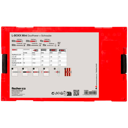 Artikelbild 7 für fischer L-Boxx mini DuoPower 535969 Dübel- und Schrauben-Sortiment, 210-teilig, Artikelnummer 479786