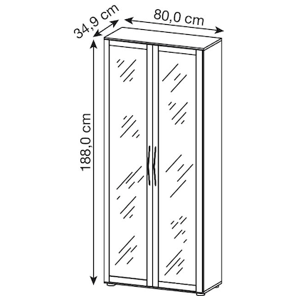 Artikelbild 2 für HAMMERBACHER Altus Vitrine lichtgrau 4 Fachböden, Artikelnummer 965939