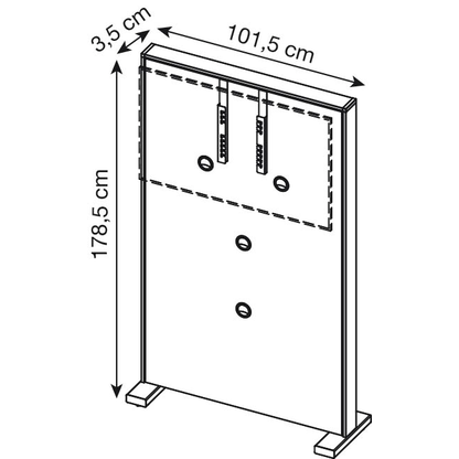 Artikelbild 2 für Quadrifoglio Trennwand Box Screen, grau 101,5 x 178,5 cm, 1 St., Artikelnummer 672795