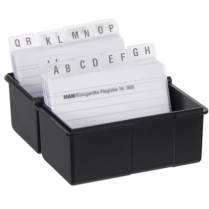 Artikelbild 3 für HAN A8 Karteikasten DIN A8 für 200 Karteikarten schwarz mit Deckel, Artikelnummer 244785