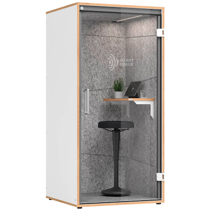 Artikelbild für HAMMERBACHER SilentSpace Telefonbox grau 1 Fachboden mit Beleuchtung, Artikelnummer 576609