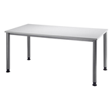 Artikelbild 1 für HAMMERBACHER Orbis höhenverstellbarer Schreibtisch lichtgrau rechteckig, 4-Fuß-Gestell silber 160,0 x 80,0 cm, Artikelnummer 470096