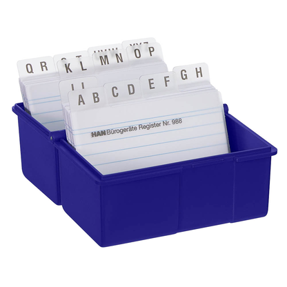 Artikelbild 3 für HAN A8 Karteikasten DIN A8 für 200 Karteikarten blau mit Deckel, Artikelnummer 244792