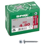 Artikelbild 1 für SPAX® Universalschrauben T20 Halbrundkopf WIROX 0201010400303 4 mm x 30 mm, 200 St., Artikelnummer 396479