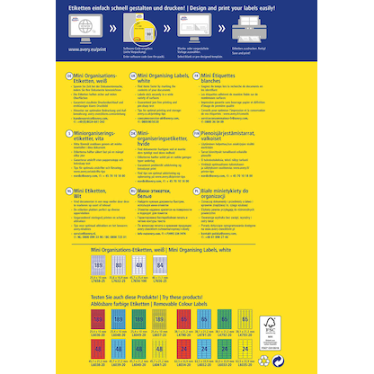 Artikelbild 7 für AVERY Zweckform Etiketten L7658-25 weiß 25,4 x 10,0 mm, 25 Blatt, Artikelnummer 574335