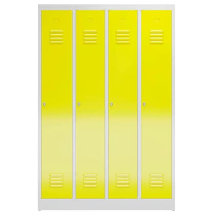 Artikelbild 2 für ClassiX Spind lichtgrau, zinkgelb X-510146, 4 Schließfächer 118,0 x 50,0 x 180,0 cm, Artikelnummer 186779