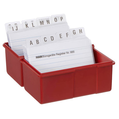 Artikelbild 3 für HAN A8 Karteikasten DIN A8 für 200 Karteikarten rot mit Deckel, Artikelnummer 244804