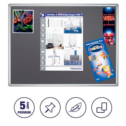 Artikelbild 2 für FRANKEN Pinnwand PRO 180,0 x 120,0 cm Textil grau, Artikelnummer 783734