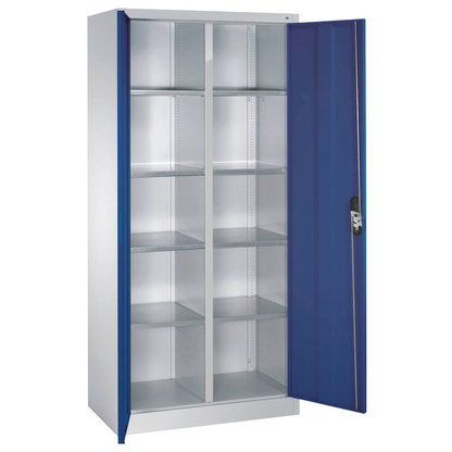 Artikelbild für CP Stahlschrank 8921-311 S10193 lichtgrau, enzianblau 4 Fachböden 93,0 x 50,0 x 195,0 cm, aufgebaut, 1 St., Artikelnummer 415517