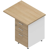 Artikelbild 1 für Quadrifoglio Standcontainer weiß, eiche hell 3 Auszüge Kunststoff-Stangengriff weiß 80,0 x 60,0 x 75,0 cm, Artikelnummer 593184