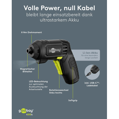 Artikelbild 7 für goobay 77818 Akku-Schrauber-Set, mit 1 Akku, Artikelnummer 779559