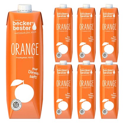 Artikelbild für beckers bester ORANGE Direktsaft 6x 1,0 l, Artikelnummer 653002