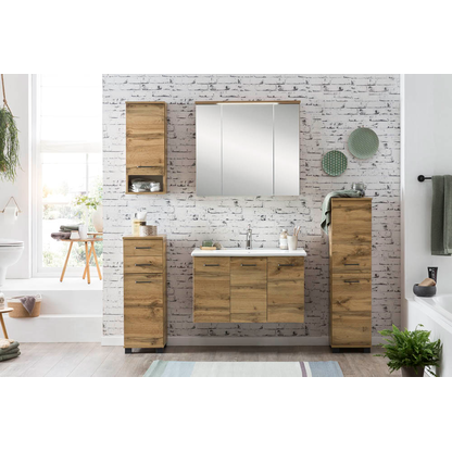 Artikelbild 5 für MÖBELPARTNER Bad-Hängeschrank Nora 144940 eiche landhaus 30,3 x 20,5 x 70,8 cm, Artikelnummer 673217