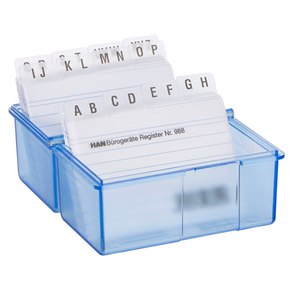 Artikelbild 3 für HAN A8 Karteikasten DIN A8 für 300 Karteikarten blau-transparent mit Deckel, Artikelnummer 458091