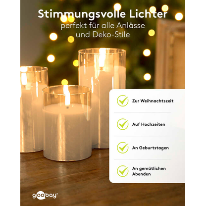 Artikelbild 2 für goobay LED-Kerzen gold, 3 St., Artikelnummer 725509