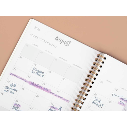 Artikelbild 4 für BRUNNEN Schülerkalender Shadow 2026/2027 mehrfarbig: grün, gold, 1 St., Artikelnummer 805048