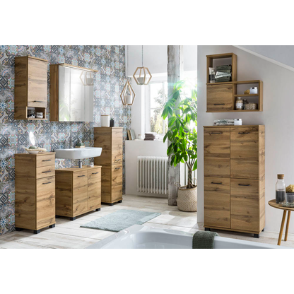 Artikelbild 4 für MÖBELPARTNER Bad-Hängeschrank Nora 144940 eiche landhaus 30,3 x 20,5 x 70,8 cm, Artikelnummer 673217