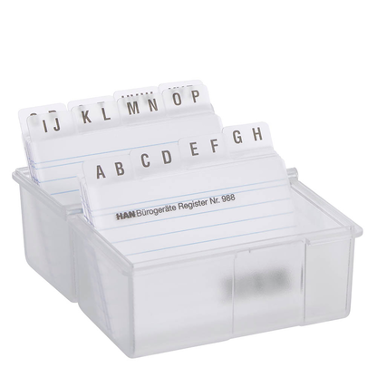 Artikelbild 3 für HAN A8 Karteikasten DIN A8 für 200 Karteikarten transparent mit Deckel, Artikelnummer 884882