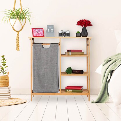 Artikelbild 7 für relaxdays Wäschesortierer hellbraun, grau, 1 St., Artikelnummer 520433