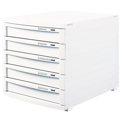 Artikelbild für HAN Schubladenbox Contur weiß 1505-12D, DIN B4 mit 5 Schubladen, 1 St., Artikelnummer 661704