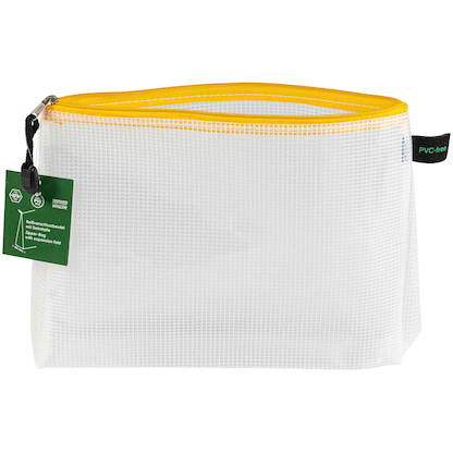 Artikelbild für FolderSys Reißverschlussbeutel DIN A5 transparent/gelb 0,28 mm, 1 St., Artikelnummer 278399