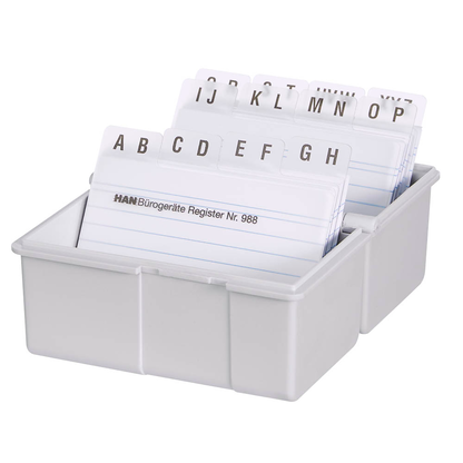 Artikelbild 4 für HAN A8 Karteikasten DIN A8 für 200 Karteikarten lichtgrau mit Deckel, Artikelnummer 244778