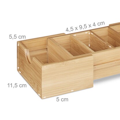 Artikelbild 4 für relaxdays Karteikasten DIN A8 braun ohne Deckel, Artikelnummer 516190