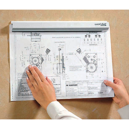Artikelbild 2 für Catch-ball Noteboard Klemmleiste 80,0 cm weiß selbstklebend, Wandmontage, 1 St., Artikelnummer 226316
