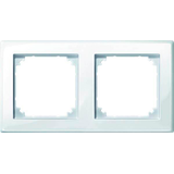 Artikelbild 1 für MERTEN 2-fach Steckdosenrahmen weiß 15,2 x 8,1 cm, 1 St., Artikelnummer 176366