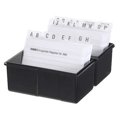 Artikelbild 4 für HAN A8 Karteikasten DIN A8 für 200 Karteikarten schwarz mit Deckel, Artikelnummer 244785