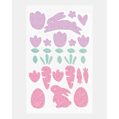 Artikelbild 3 für folia Moosgummi Glitter-Sticker EASTER gelb, lachs, rosa, lila, mint 52 St., Artikelnummer 775969