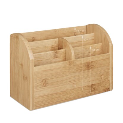 Artikelbild für relaxdays Schreibtisch-Organizer braun Bambus 5 Fächer 22,0 x 10,0 x 15,0 cm, Artikelnummer 516536