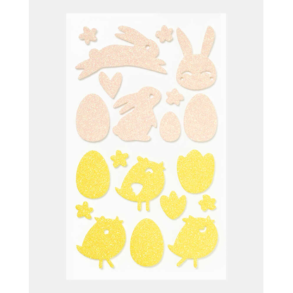 Artikelbild 4 für folia Moosgummi Glitter-Sticker EASTER gelb, lachs, rosa, lila, mint 52 St., Artikelnummer 775969