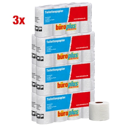 Artikelbild für AKTION: büroplus Toilettenpapier 3-lagig, 168 Rollen, Artikelnummer 585729